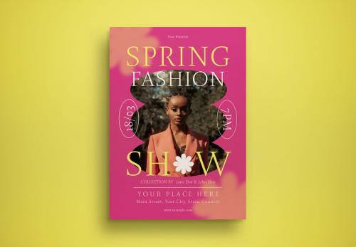 Pink Modern Spring Fashion Show Flyer Layout 578606258