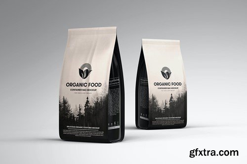 Organic Food Container Packaging Bag Mockup K6N5KWV