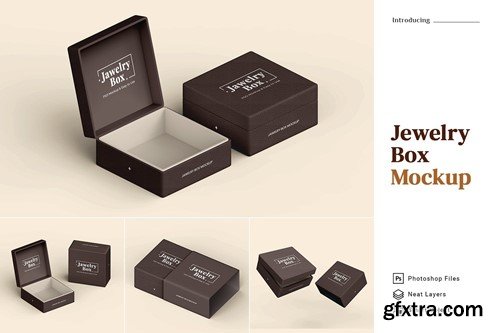 Jewelry Box Mockup 5 Views 2WMFL5L