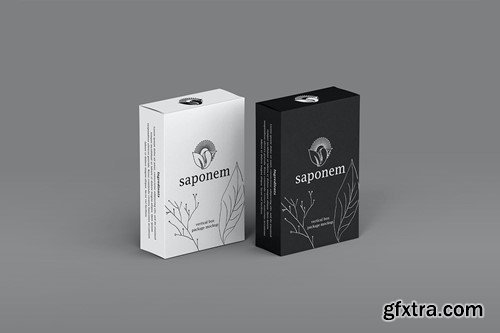 Vertical Kraft Paper Box Soap Packaging Mockup X54TDAS