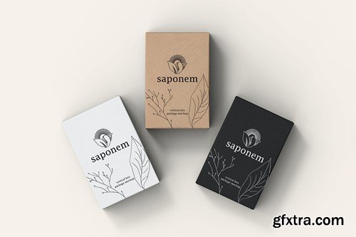 Vertical Kraft Paper Box Soap Packaging Mockup X54TDAS