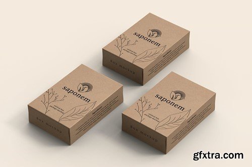 Vertical Kraft Paper Box Soap Packaging Mockup X54TDAS