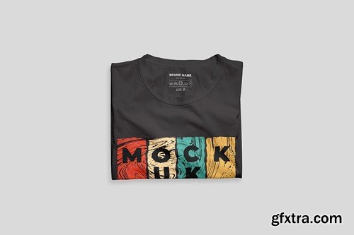 Folded T-Shirt Mockup MXEH87X