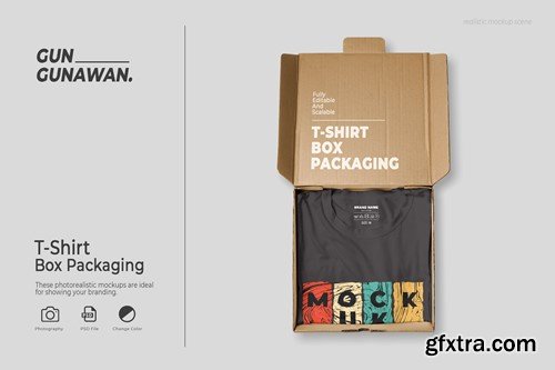 T-Shirt Box Packaging Mockup JYTM9E9