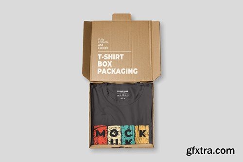 T-Shirt Box Packaging Mockup JYTM9E9