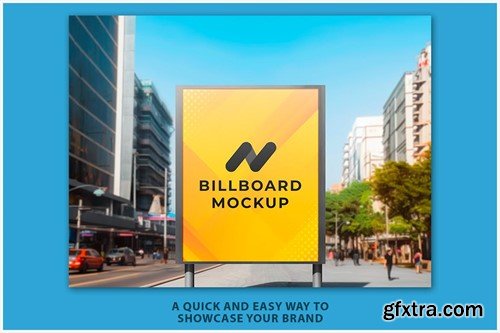 Billboard on the Street of the Big City Mockup 5M2B5MH