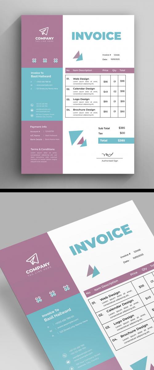 Modern Invoice Design Template 570486020