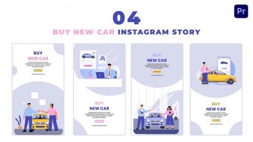 Videohive - People Buying New Car Flat Character Instagram Story - 47450326 - 47450326