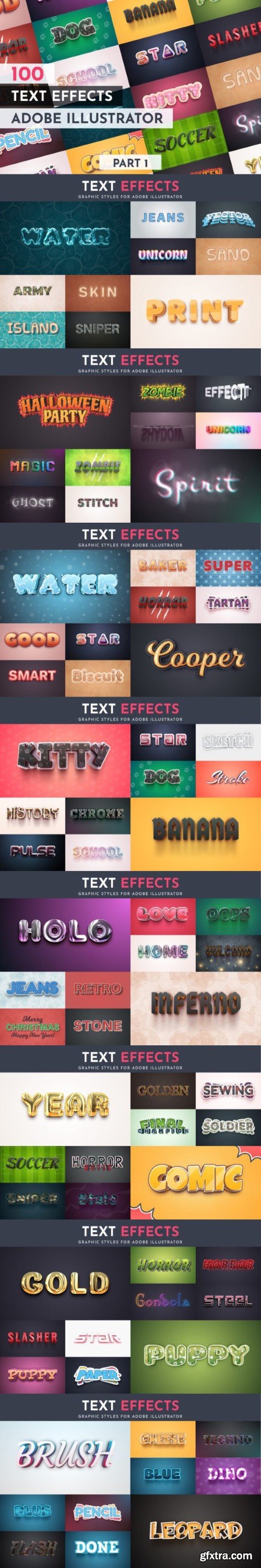 100 Vector Text Effects | Graphic Styles