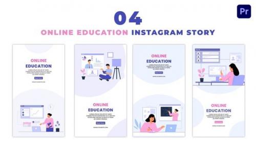 Videohive - Animated Online Education Flat Character Instagram Story - 47451771 - 47451771