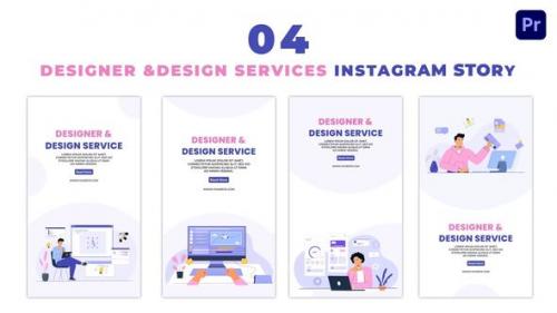 Videohive - Creative Designer and Design Service Flat Characters Instagram Story - 47453393 - 47453393