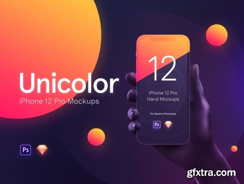 Unicolor & B/W Hands iPhone 12 Pro Mockups Ui8.net