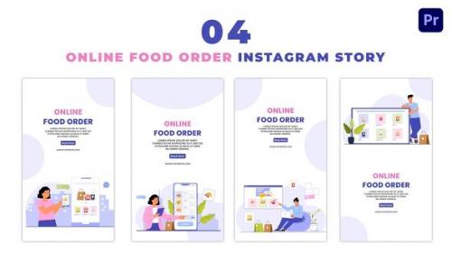 Videohive - Creative Online Food Order Flat Character Instagram Story - 47453822 - 47453822