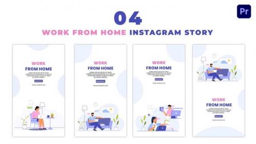 Videohive - Work from Home Flat Vector Instagram Story - 47453854 - 47453854