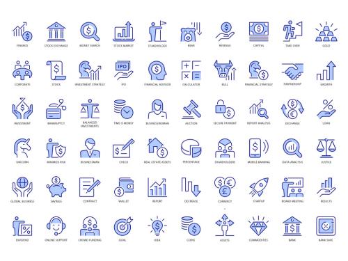 Finance Blue Icons Set 571927902