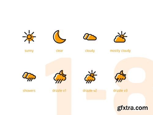 16 Weather Animated Icons Ui8.net