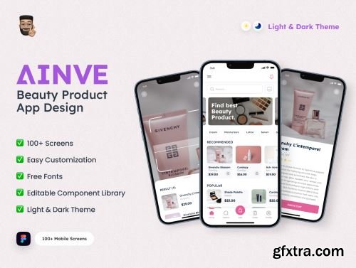 Ainve Beauty Product App Design Ui8.net