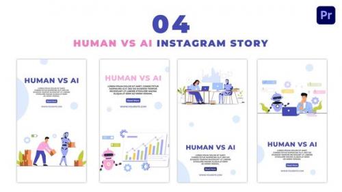 Videohive - Animated Human Vs AI Flat Character Instagram Story - 47454165 - 47454165