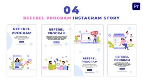 Videohive - Referral Program and Affiliate Marketing Flat Character Instagram Story - 47454428 - 47454428