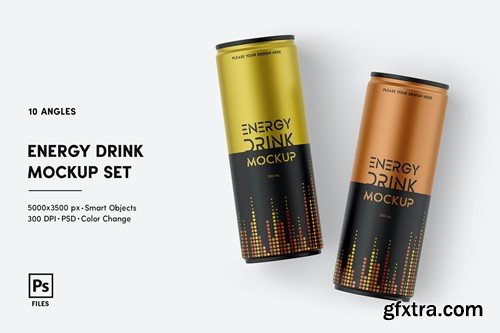 Energy Drink Mockup Set T764ZBW