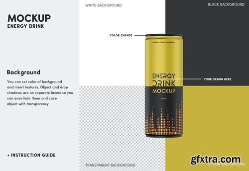 Energy Drink Mockup Set T764ZBW