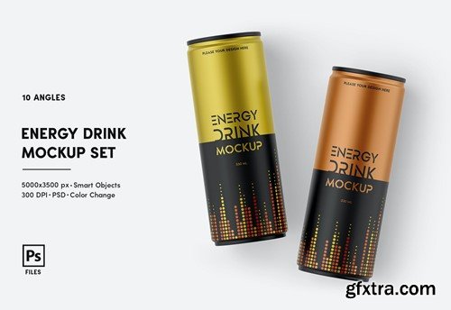 Energy Drink Mockup Set T764ZBW