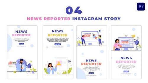 Videohive - Animated News Reporter Flat Character Animated Instagram Story - 47454509 - 47454509