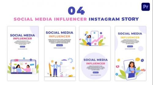 Videohive - Social Media Influencer Podcast Interviewer Flat Character Instagram Story - 47455167 - 47455167