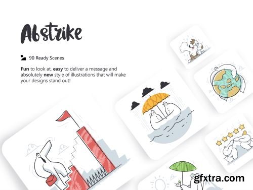 Abstrike illustrations Ui8.net