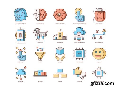 60 Artificial Intelligence Icons | Honey Series Ui8.net