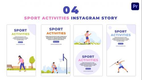 Videohive - Animated Sports Activities Flat Character Instagram Story - 47455508 - 47455508