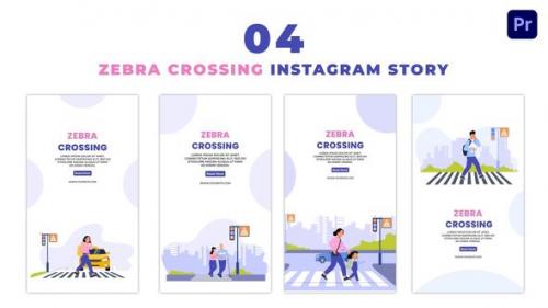 Videohive - Zebra Crossing People Flat Vector Instagram Story - 47455566 - 47455566