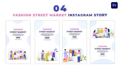 Videohive - Fashion Street Market Flat Vector Instagram Story - 47455716 - 47455716