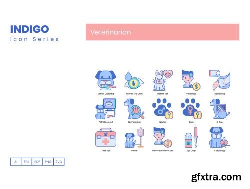 65 Veterinary Icons | Indigo Series Ui8.net