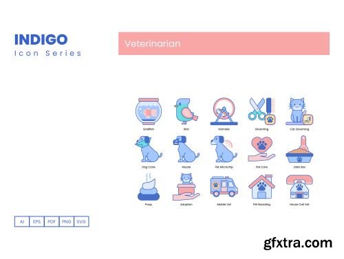 65 Veterinary Icons | Indigo Series Ui8.net