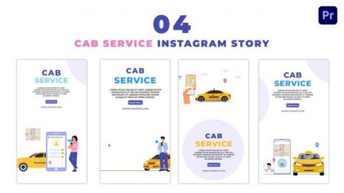 Videohive - Online Cab Service Premium 2D Vector Instagram Story - 47458475 - 47458475