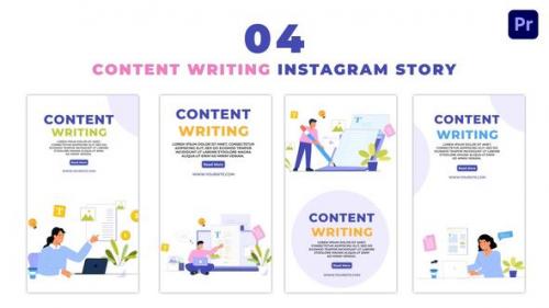 Videohive - Animated Content Writer Flat Character Instagram Story - 47458941 - 47458941