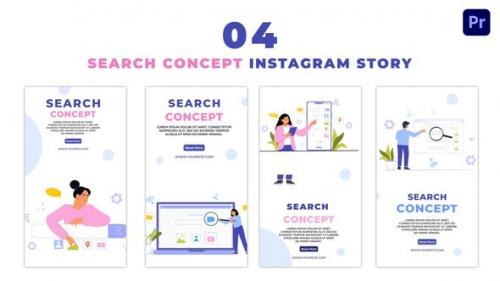 Videohive - Web Searching Concept 2D Character Instagram Story - 47460027 - 47460027