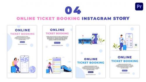 Videohive - Online Ticket Booking Flat Vector Instagram Story - 47460454 - 47460454