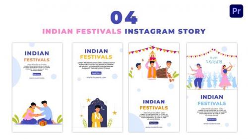 Videohive - Indian Traditional Festivals Premium Vector Instagram Story - 47460697 - 47460697