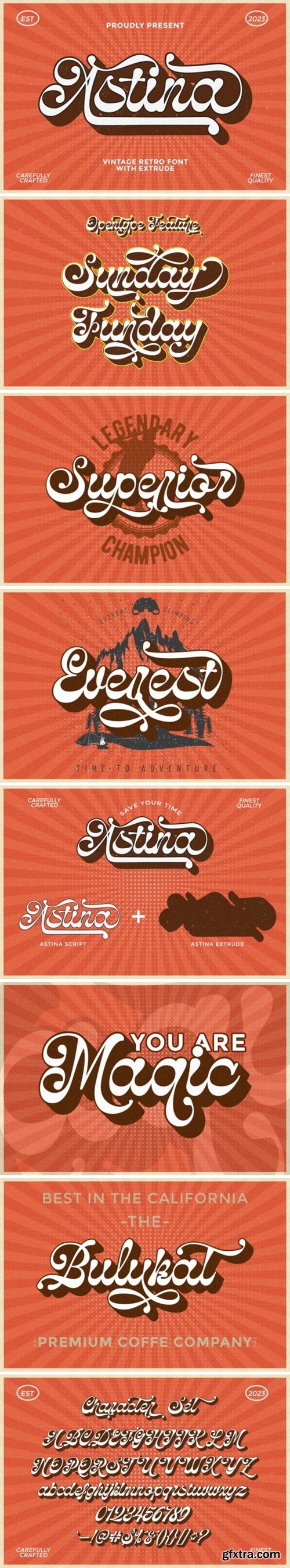 Vintage Retro Font - Astina