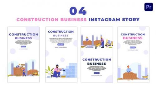 Videohive - Animated Construction Business and Labors Characters Instagram Story - 47460741 - 47460741
