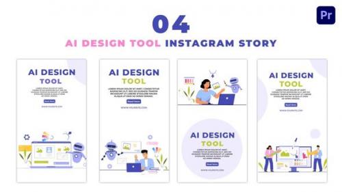 Videohive - AI Designing Tool User Flat Vector Instagram Story - 47460757 - 47460757