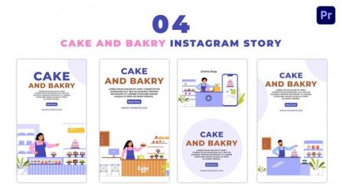 Videohive - Cake and Bakery Shop Flat Vector Instagram Story - 47462191 - 47462191