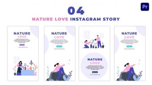 Videohive - Animated Nature Lover Flat Character Instagram Story - 47464487 - 47464487