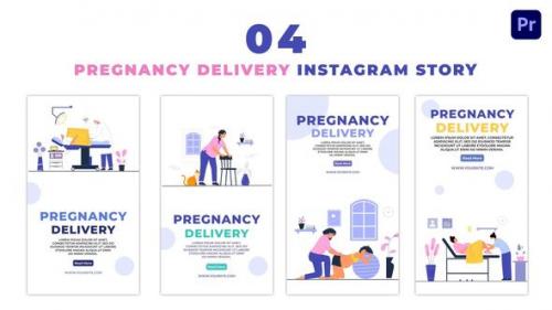 Videohive - Pregnancy Days and Delivery 2D Character Instagram Story - 47464692 - 47464692