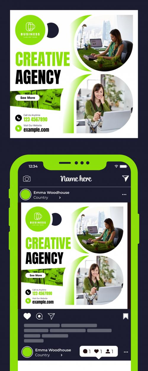 Creative Agency Social Media Post Design Template 572128107