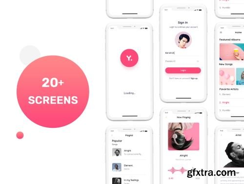 Yolo Multimedia Mobile App UI Kit Ui8.net