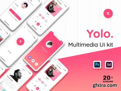 Yolo Multimedia Mobile App UI Kit Ui8.net