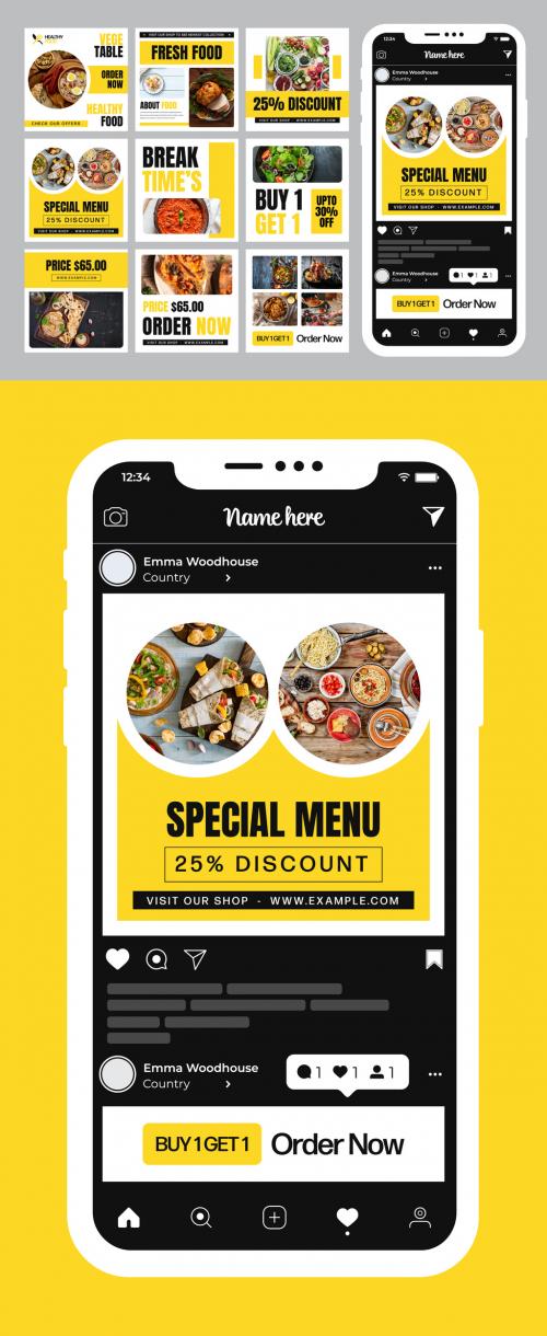 Food Menu Social Media Post Design Template 572128376